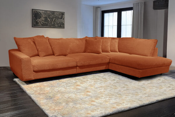 I lager: Rio soffa med schäslong 340 Rost